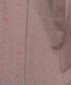 小紋 鶴亀緑喜 袷 広衿 紫色 灰緑色 正絹 丹後ちりめん カジュアル着物 仕立て上がり 身丈158cm