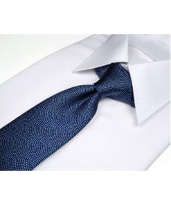 ふるさと納税 郡内織物「富士桜工房」シルクネクタイ 鮫小紋・富士山  紺 山梨県富士河口湖町